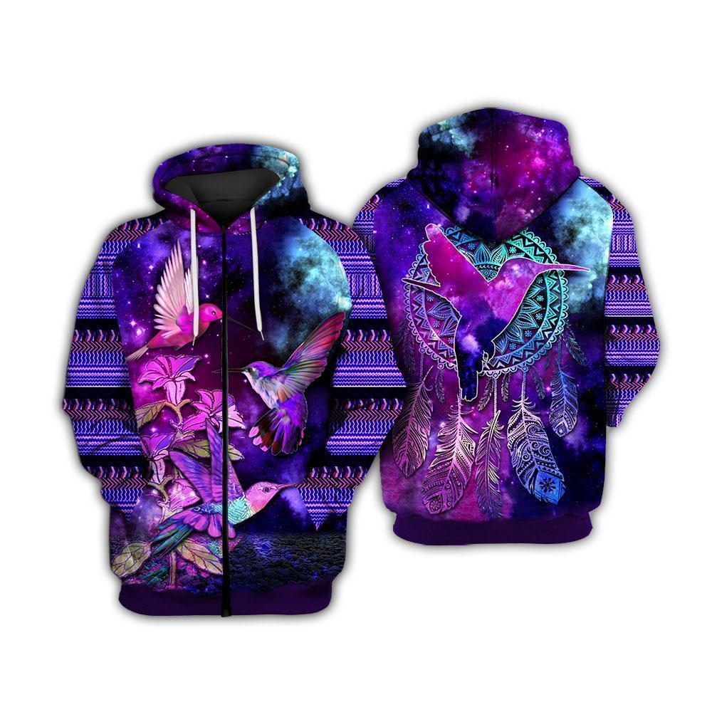 Hawaii Humming Bird Galaxy Hoodie (Zip up) AH