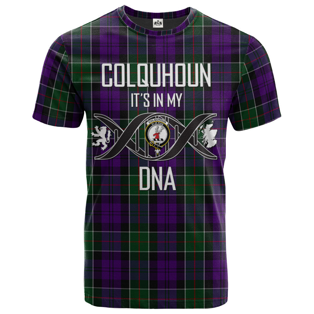 Printivon Colquhoun 03 Clan DNA In Me Tartan Crest T Shirt