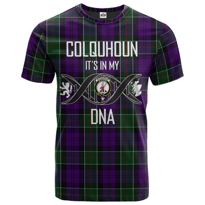 Printivon Colquhoun 03 Clan DNA In Me Tartan Crest T Shirt