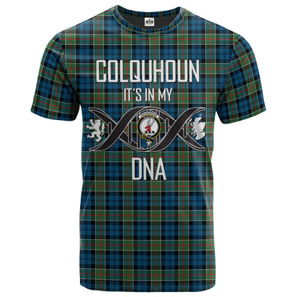Printivon Colquhoun Ancient Clan DNA In Me Tartan Crest T Shirt