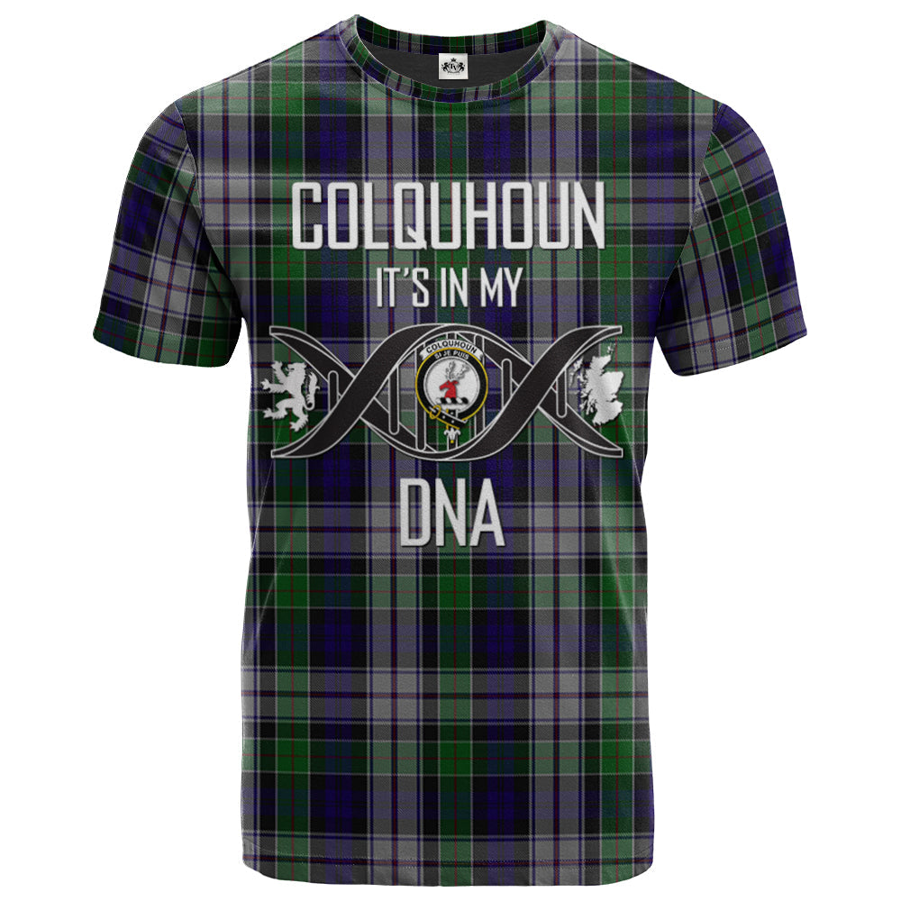 Printivon Colquhoun Dress Clan DNA In Me Tartan Crest T Shirt
