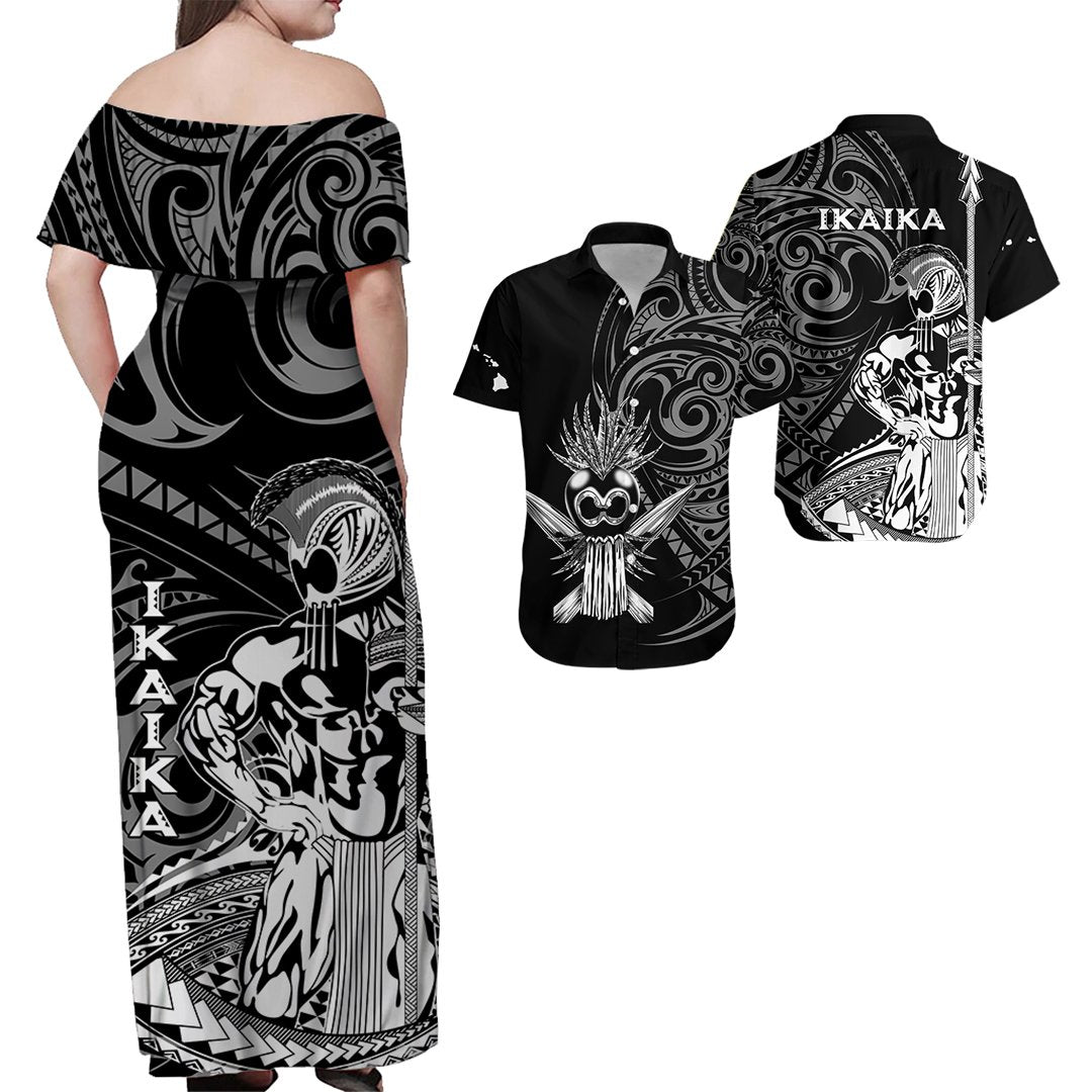 Matching Hawaiian Outfits For Couples Hawaii Ikaika Warrior Combo Dress And Hawaiian Shirt