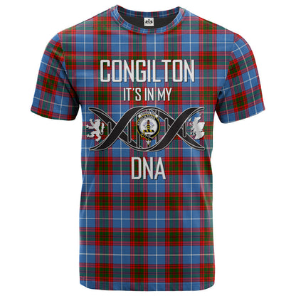Printivon Congilton Clan DNA In Me Tartan Crest T Shirt