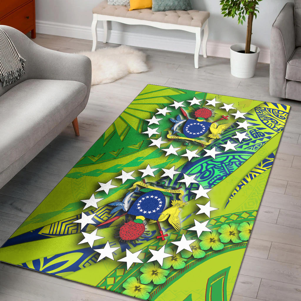 Cook Islands Area Rug Artsy Style Green