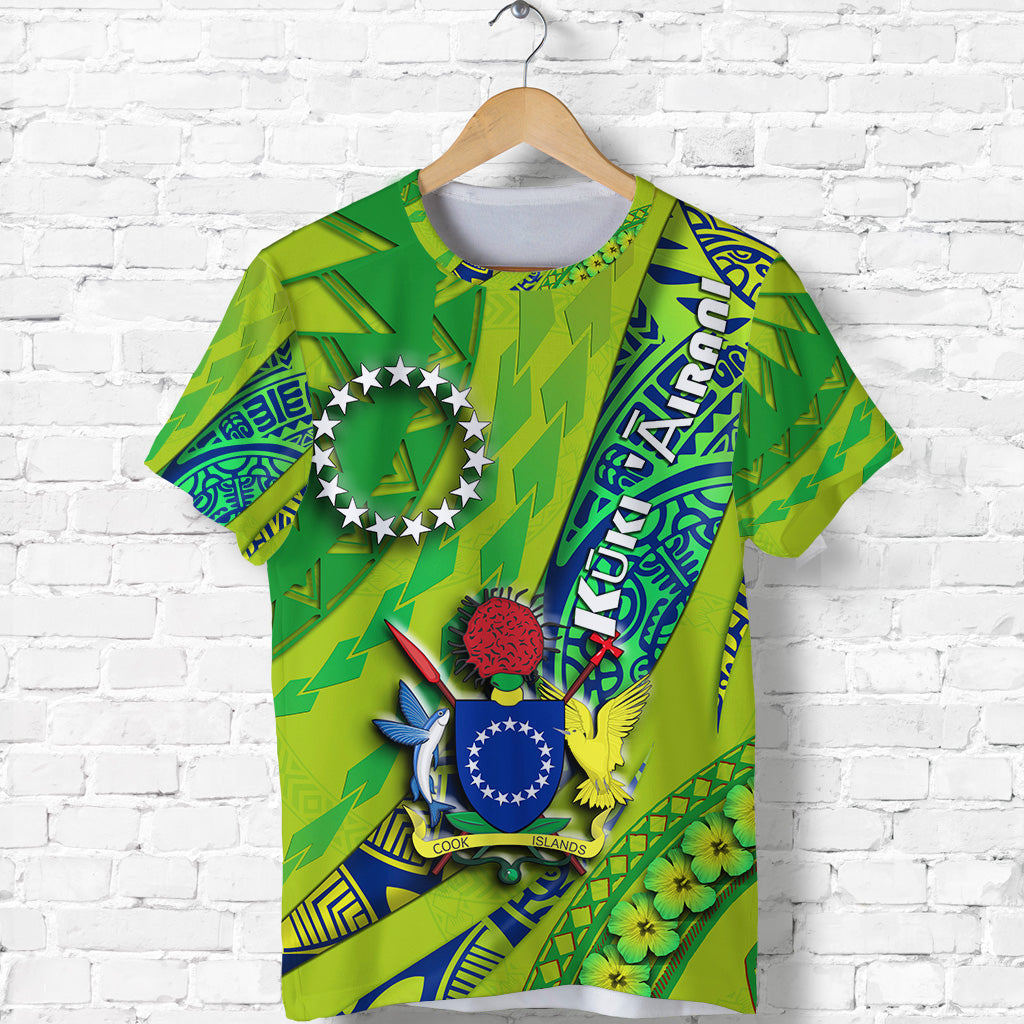 Cook Islands T Shirt Artsy Style - Green