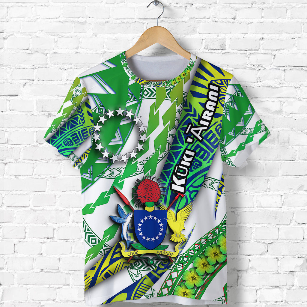 Cook Islands T Shirt Artsy Style - White