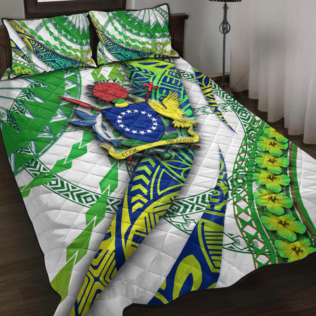 Cook Islands Quilt Bed Set Artsy Style White