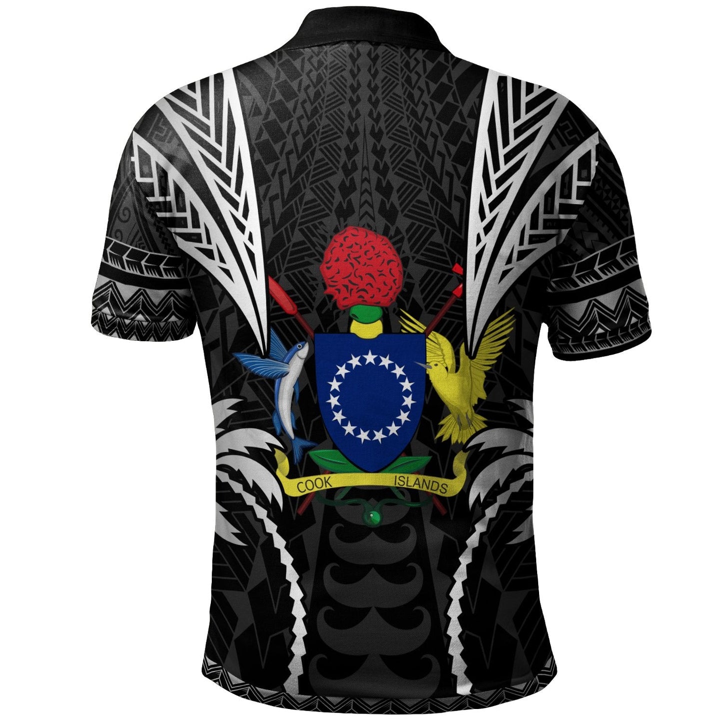 Cook Islands Polo Shirt - Blood Runs Through My Veins Style Black