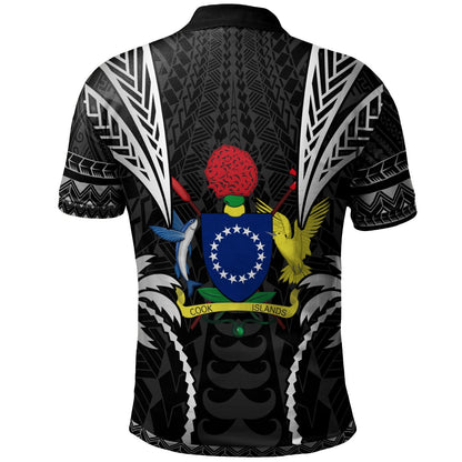 Cook Islands Polo Shirt - Blood Runs Through My Veins Style Black