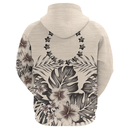 Cook Islands Hoodie The Beige Hibiscus No
