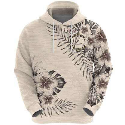 Cook Islands Hoodie The Beige Hibiscus No