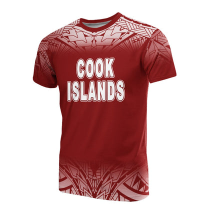 Cook Islands All Over T Shirt Fog Red