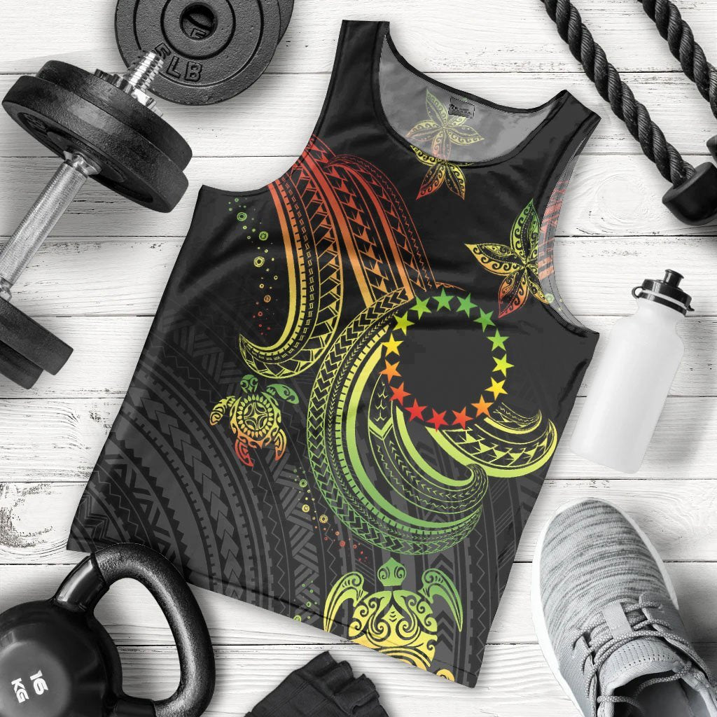 Cook Islands Custom Personalised Men's Tank Top Reggae Turtle