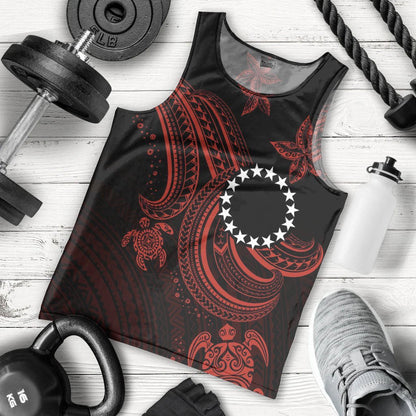 Cook Islands Custom Men's Tank Top Red Turtle