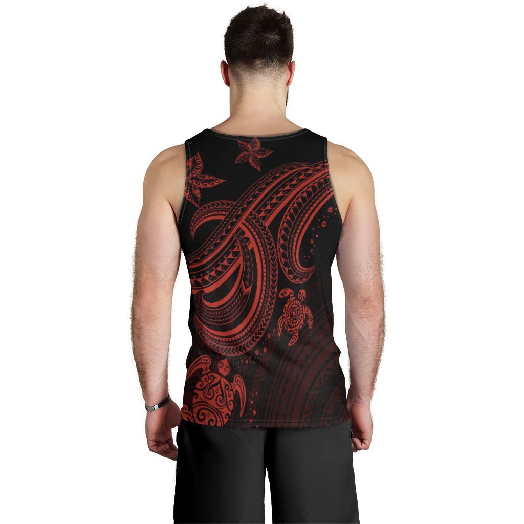 Cook Islands Custom Men's Tank Top Red Turtle