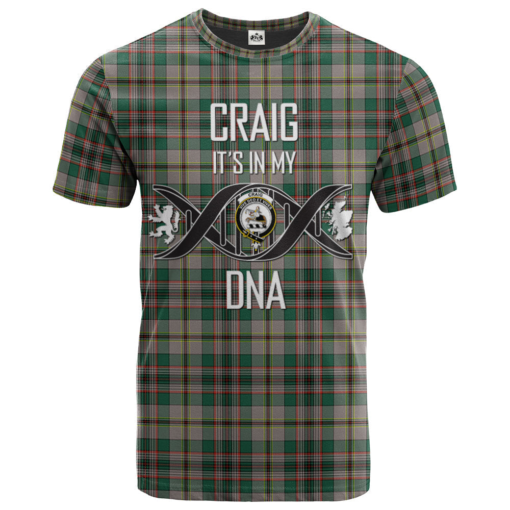 Printivon Craig Ancient Clan DNA In Me Tartan Crest T Shirt