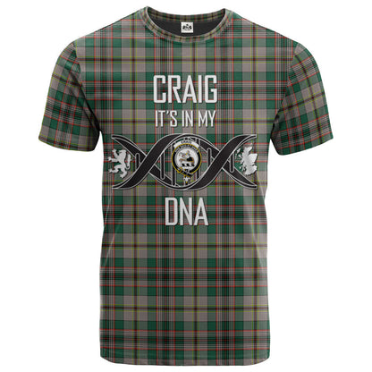 Printivon Craig Ancient Clan DNA In Me Tartan Crest T Shirt