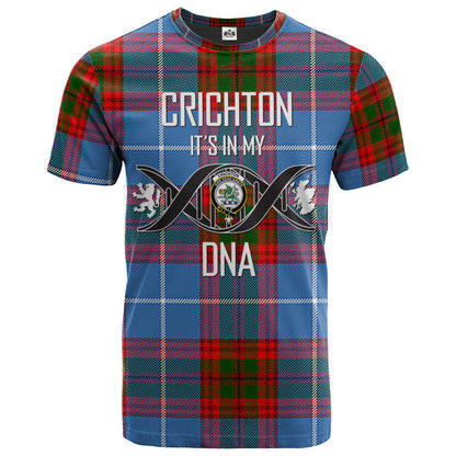 Printivon Crichton Clan DNA In Me Tartan Crest T Shirt