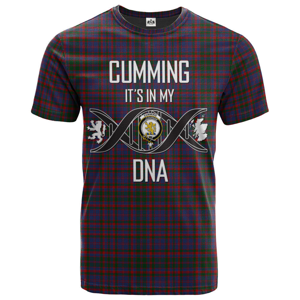 Printivon Cumming Clan DNA In Me Tartan Crest T Shirt
