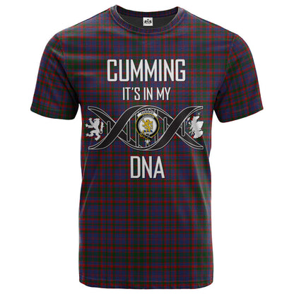 Printivon Cumming Clan DNA In Me Tartan Crest T Shirt