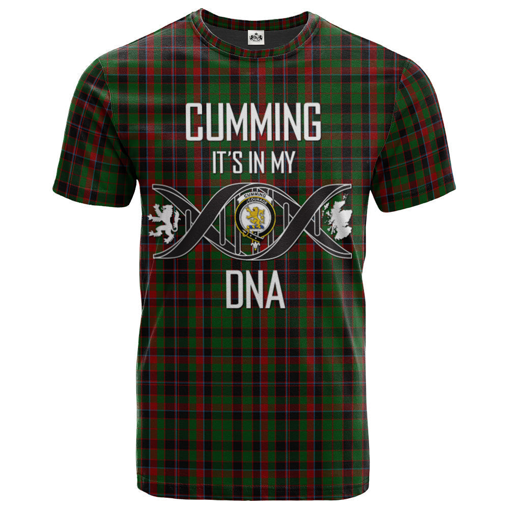 Printivon Cumming Hunting Clan DNA In Me Tartan Crest T Shirt