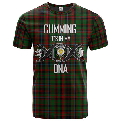 Printivon Cumming Hunting Clan DNA In Me Tartan Crest T Shirt