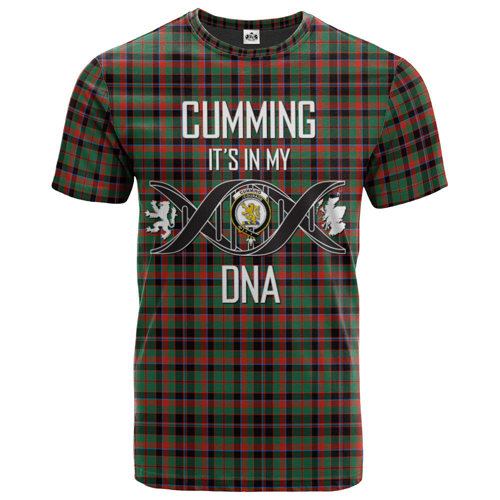 Printivon Cumming Hunting Ancient Clan DNA In Me Tartan Crest T Shirt