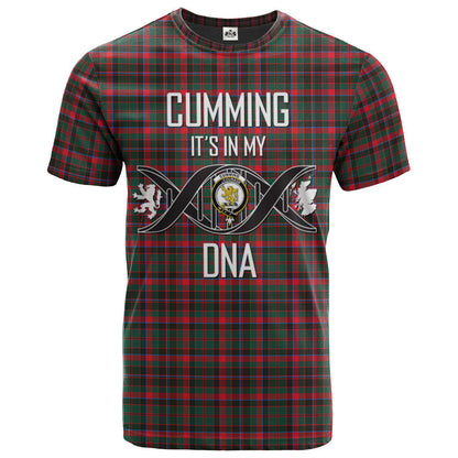 Printivon Cumming Hunting Modern Clan DNA In Me Tartan Crest T Shirt