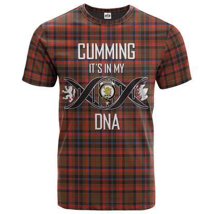 Printivon Cumming Hunting Weathered Clan DNA In Me Tartan Crest T Shirt