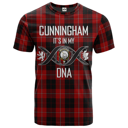 Printivon Cunningham 01 Clan DNA In Me Tartan Crest T Shirt