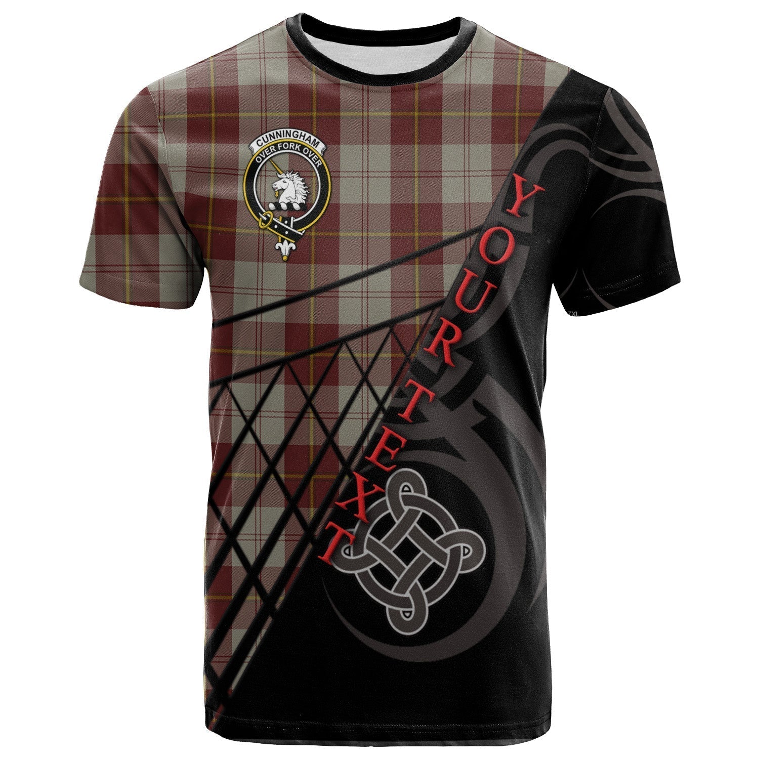 Printivon Cunningham Burgundy Dancers T Shirt Pattern Celtic 