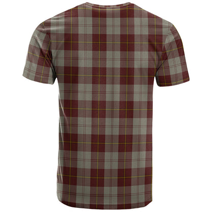 Printivon Cunningham Burgundy Dancers Clan DNA In Me Tartan Crest T Shirt