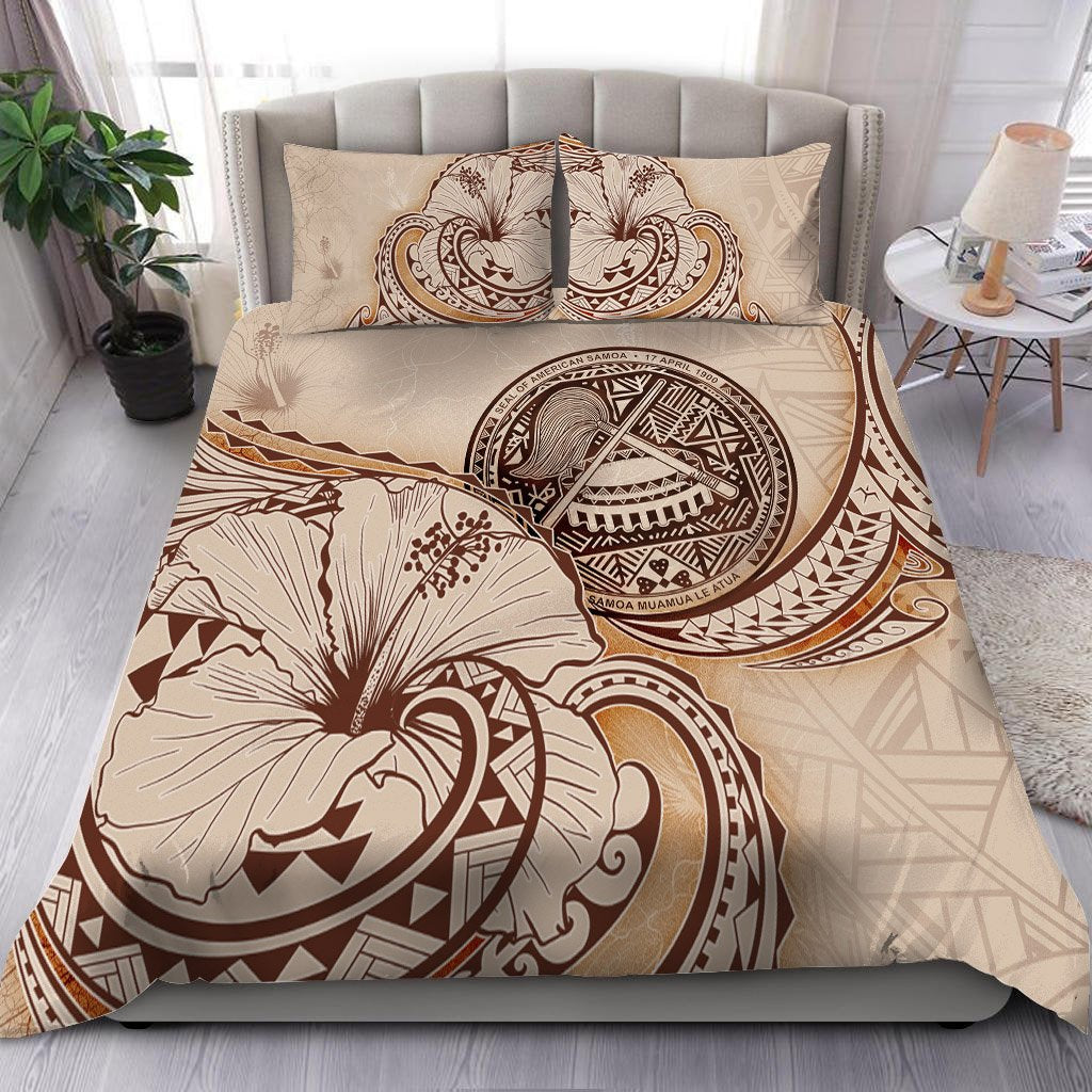 American Samoa Bedding Set Hibiscus Flower Vintage Style