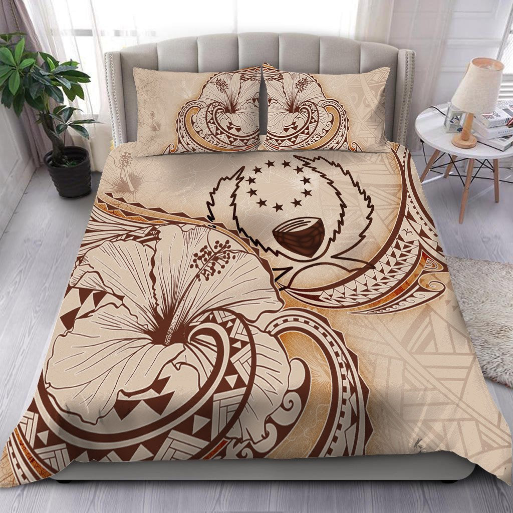 Pohnpei Bedding Set Hibiscus Flower Vintage Style