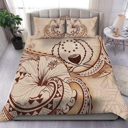 Pohnpei Bedding Set Hibiscus Flower Vintage Style