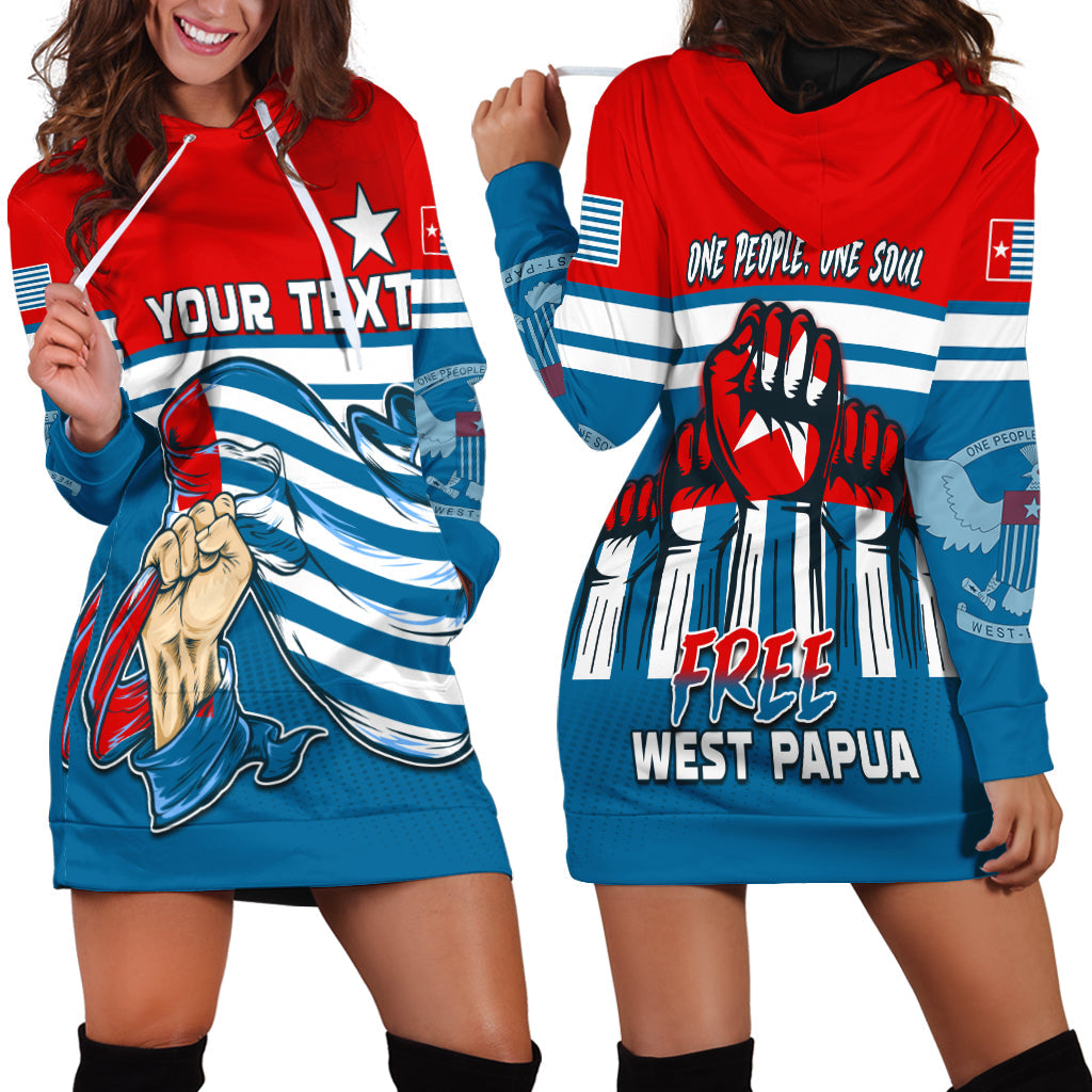 Custom Personalised Free West Papua Hoodie Dress One People One Soul Strong West Papuan