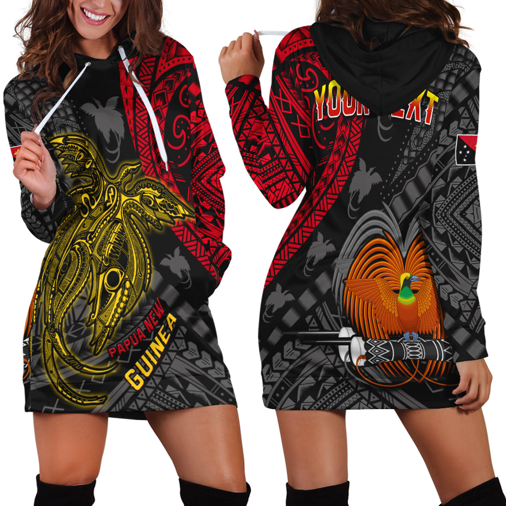 Custom Personalised Papua New Guinea Hoodie Dress Raggiana Birds Of Paradise Happy 47th Independence Day