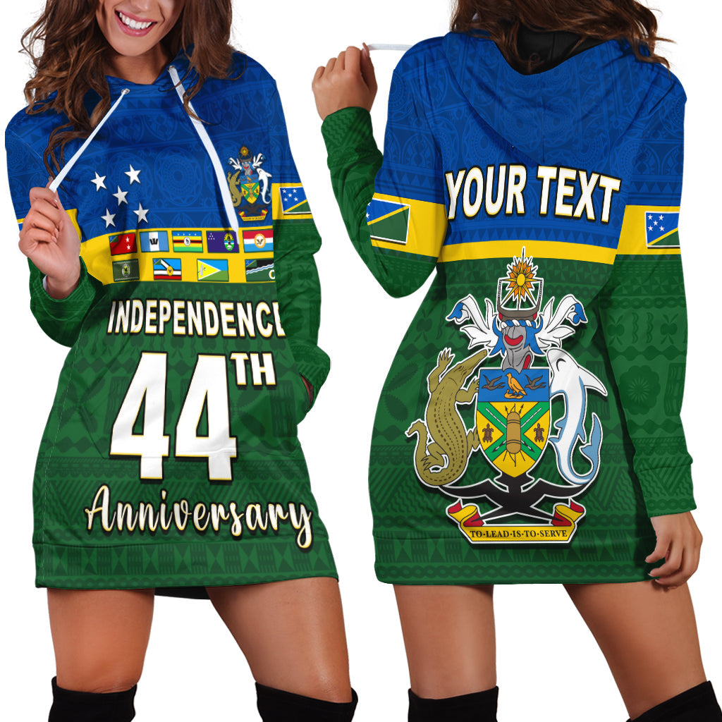 Custom Personalised Solomon Islands National Day Hoodie Dress Independence Day Tapa Pattern