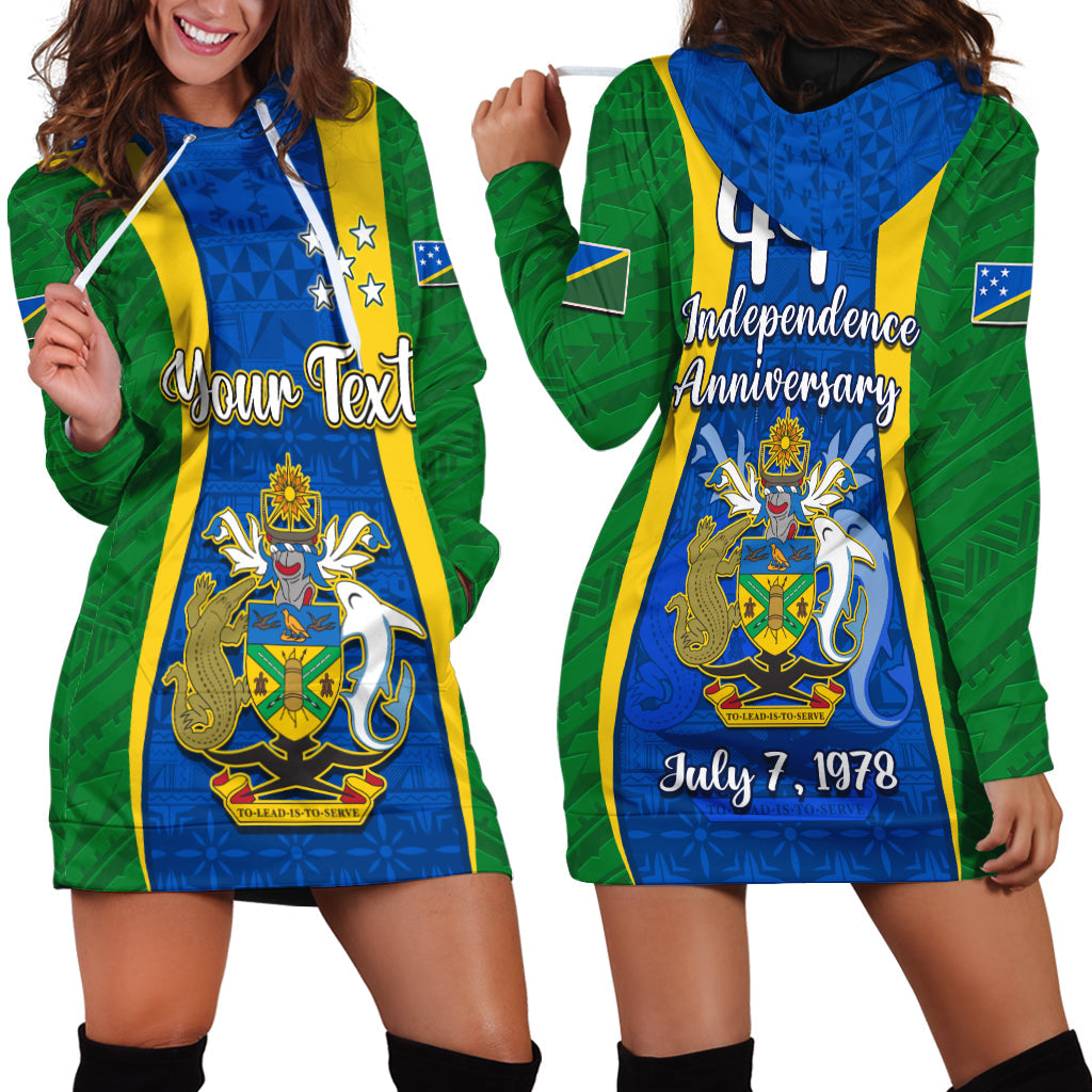 Custom Personalised Solomon Islands Day Hoodie Dress 44 Years Independence Anniversary