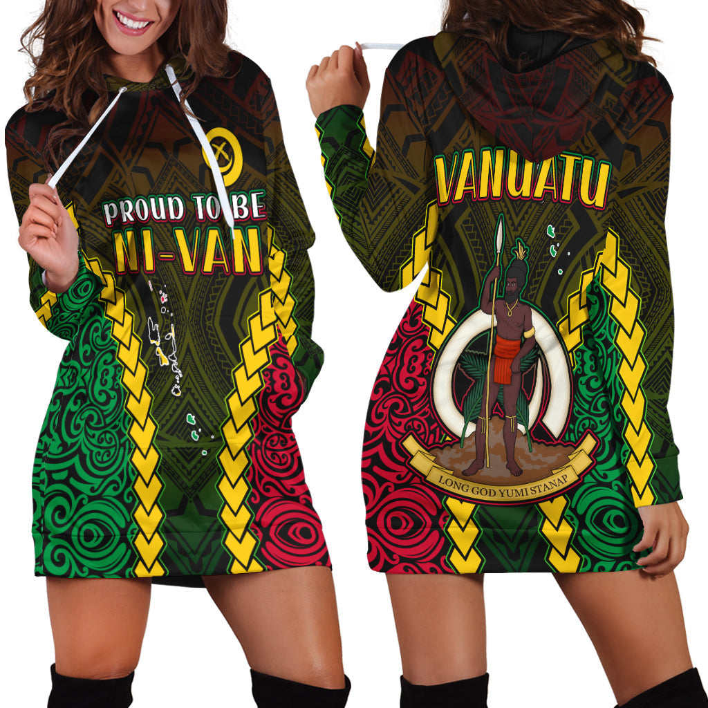 Vanuatu Indigenous Hoodie Dress Proud To Be Ni Vanuatu Polynesian Pattern