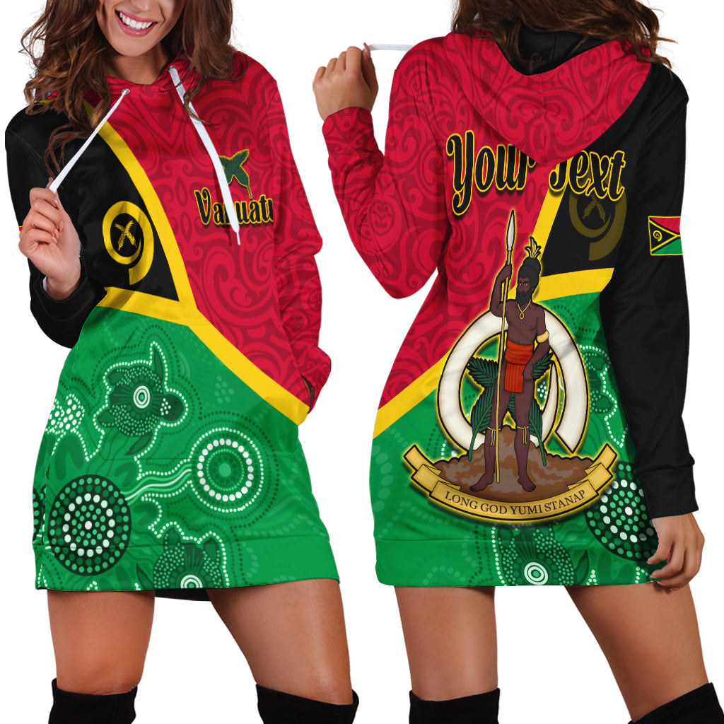 Custom Personalised Vanuatu Hoodie Dress Aboriginal Turtle Mix Sand Drawing