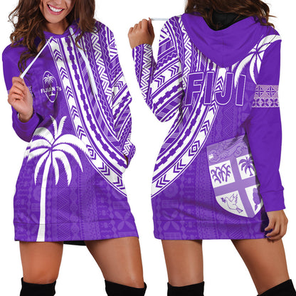 Fiji Rugby Sevens Hoodie Dress Fijian 7s Tapa Polynesian Purple