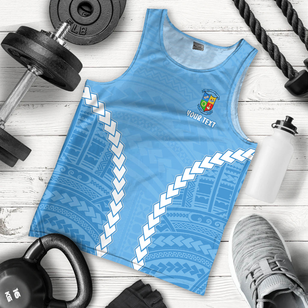 Custom Personalised 'OTU HA'APAI Blue Men Tank Top Mix Polynesian