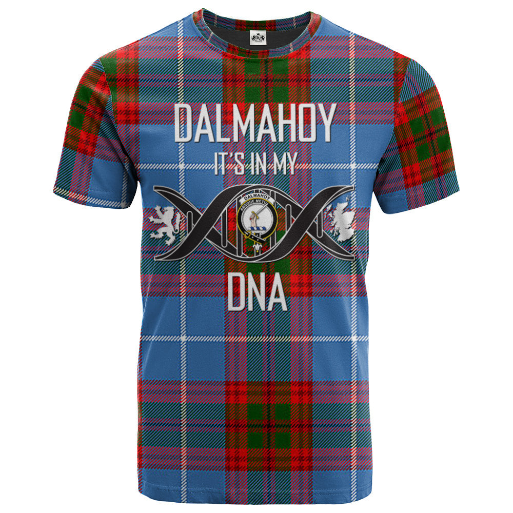 Printivon Dalmahoy Clan DNA In Me Tartan Crest T Shirt