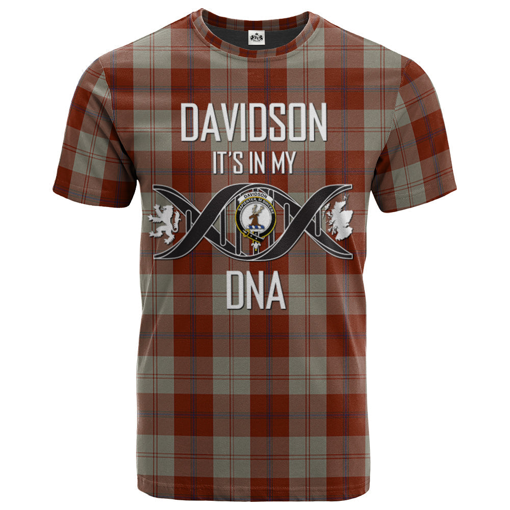 Printivon Davidson Dress Dancers Clan DNA In Me Tartan Crest T Shirt