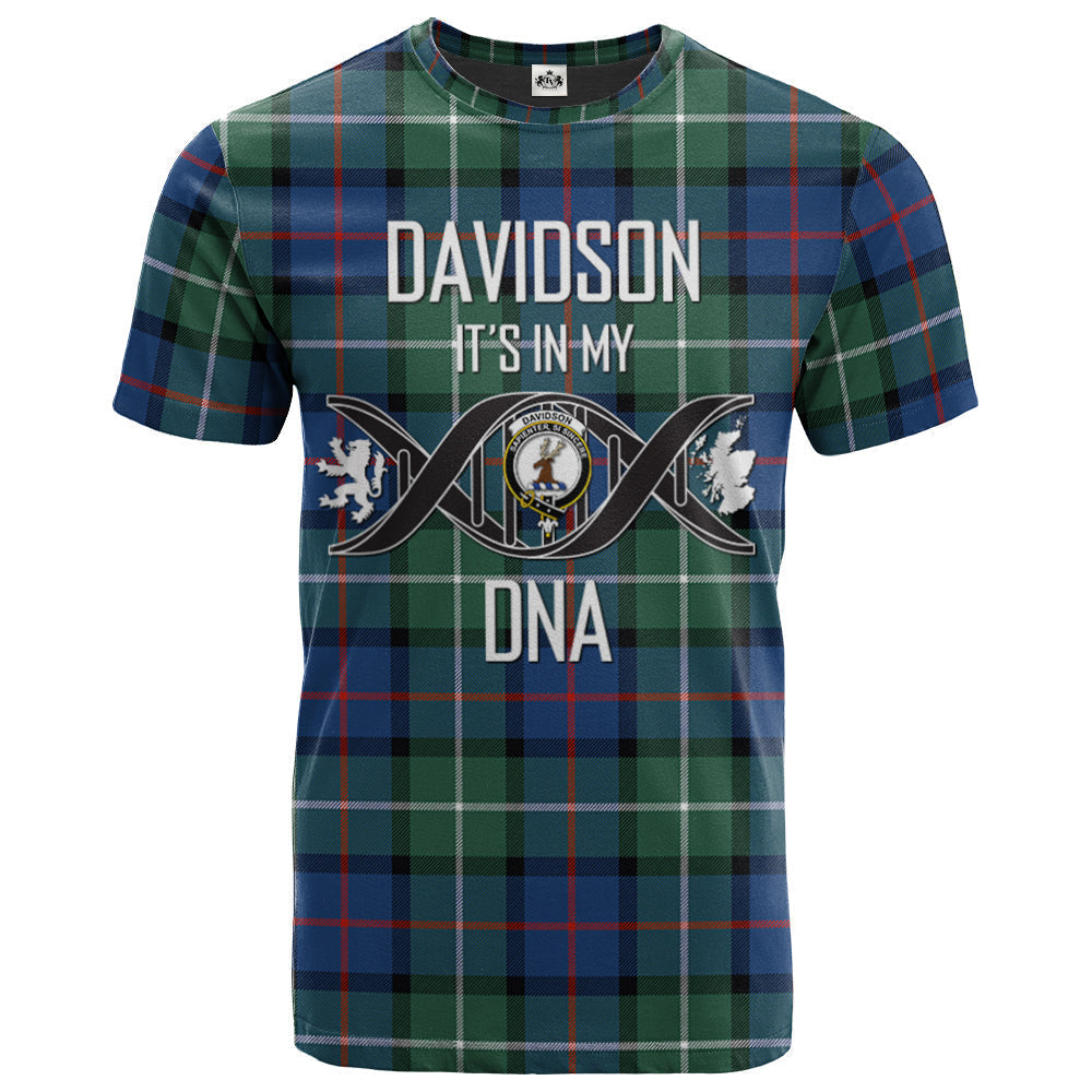 Printivon Davidson of Tulloch 01 Clan DNA In Me Tartan Crest T Shirt