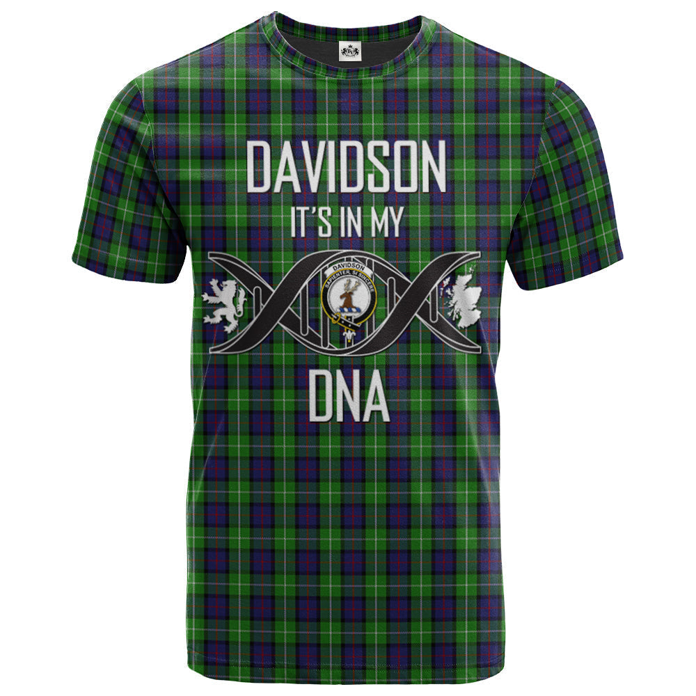 Printivon Davidson of Tulloch 02 Clan DNA In Me Tartan Crest T Shirt