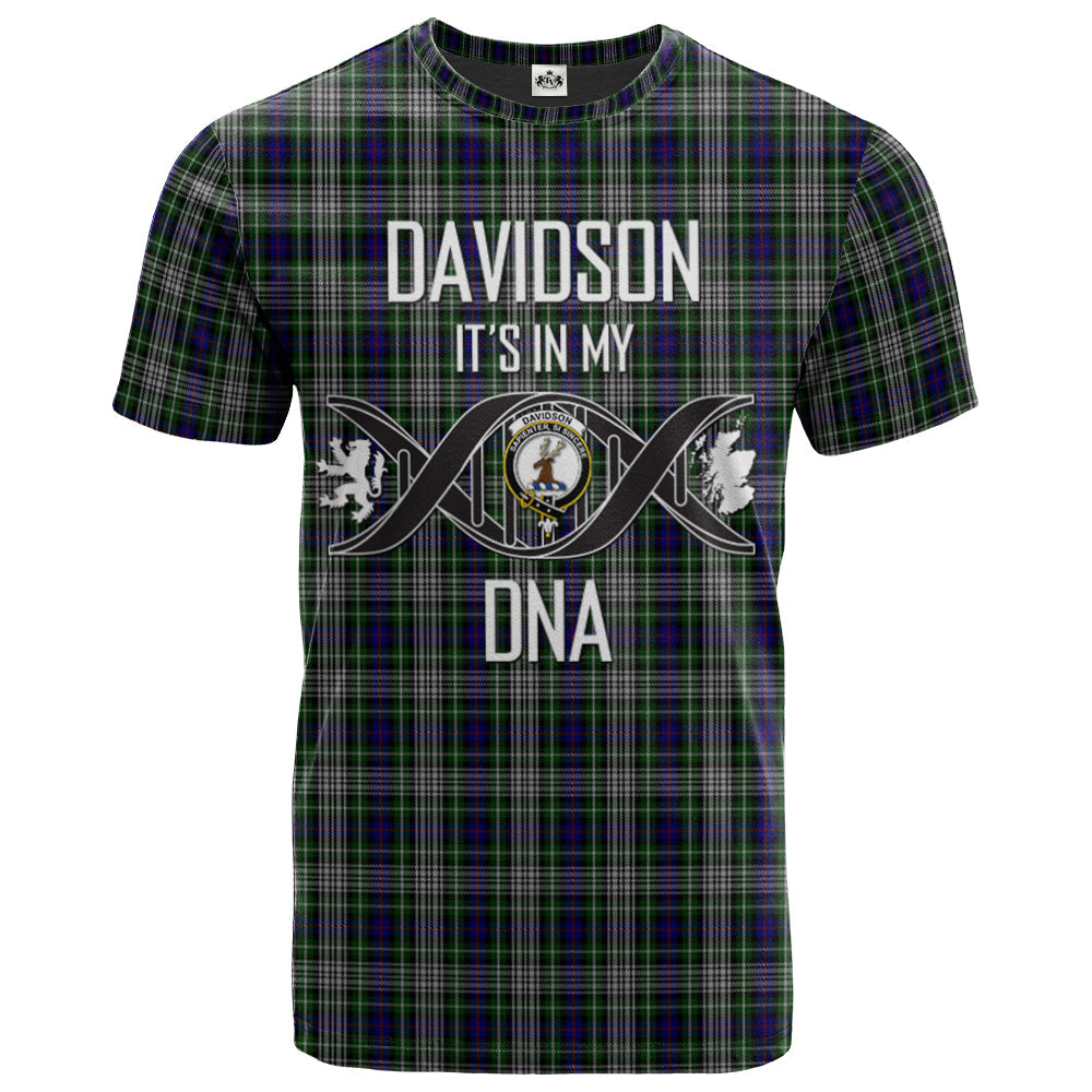 Printivon Davidson of Tulloch Dress 01 Clan DNA In Me Tartan Crest T Shirt