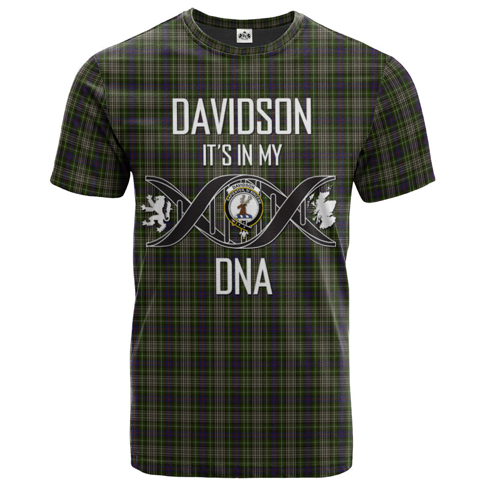 Printivon Davidson of Tulloch Dress 02 Clan DNA In Me Tartan Crest T Shirt