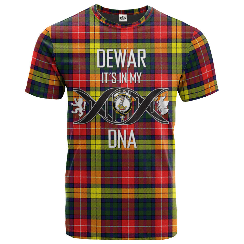 Printivon Dewar Clan DNA In Me Tartan Crest T Shirt